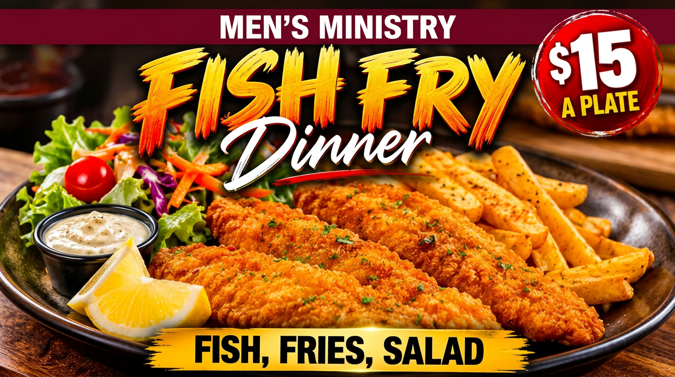 Men's Ministry Fish Fry event banner